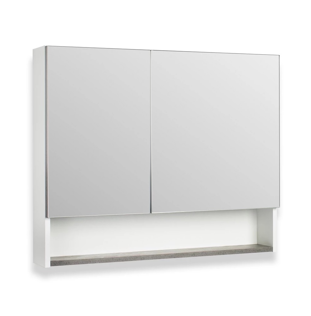 Зеркало-шкаф Runo Бари 80 железный камень/белый