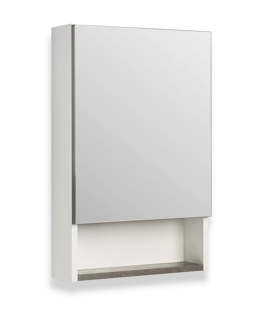 Зеркало-шкаф Runo Бари 50 железный камень/белый