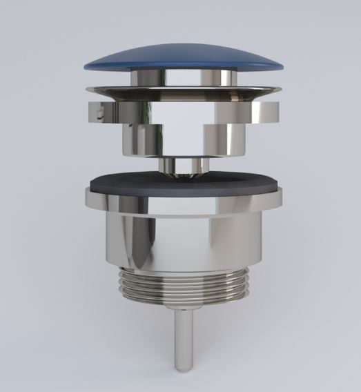 Донный клапан для раковины Plumberia Selection Up cover BD синий/хром