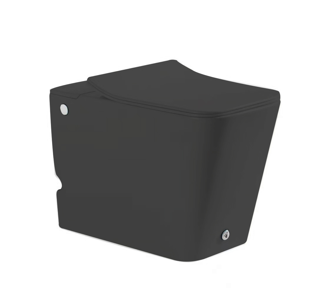 Унитаз приставной SantiLine SL-5033МВ безободковый, с импульсной системой смыва, черный матовый