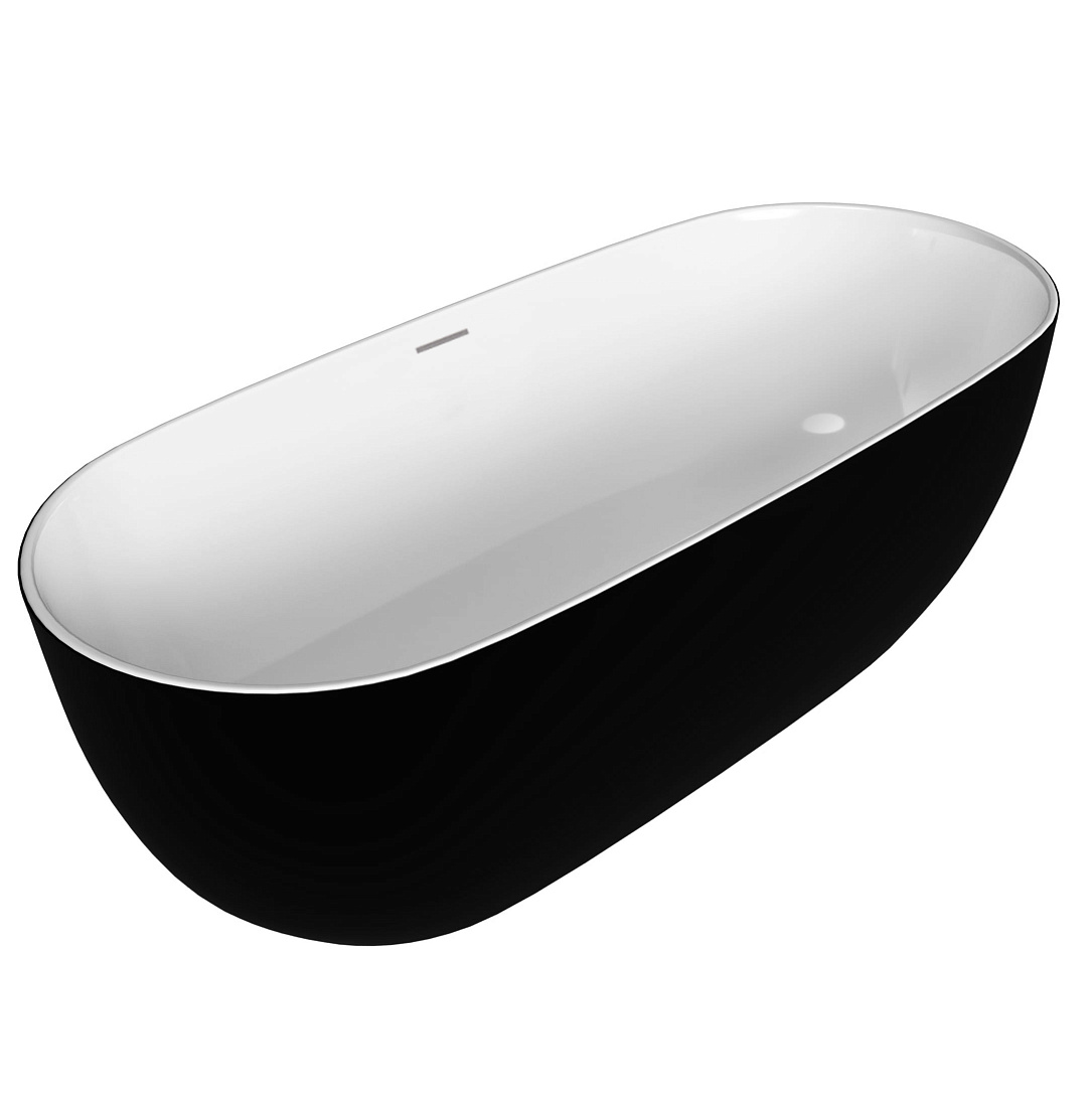 Акриловая ванна Grossman Classic 160х80 черная матовая