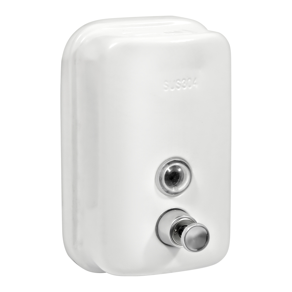 Дозатор для мыла Puff-8605W, белый, 500 мл, порошковое окрашивание, нерж. сталь