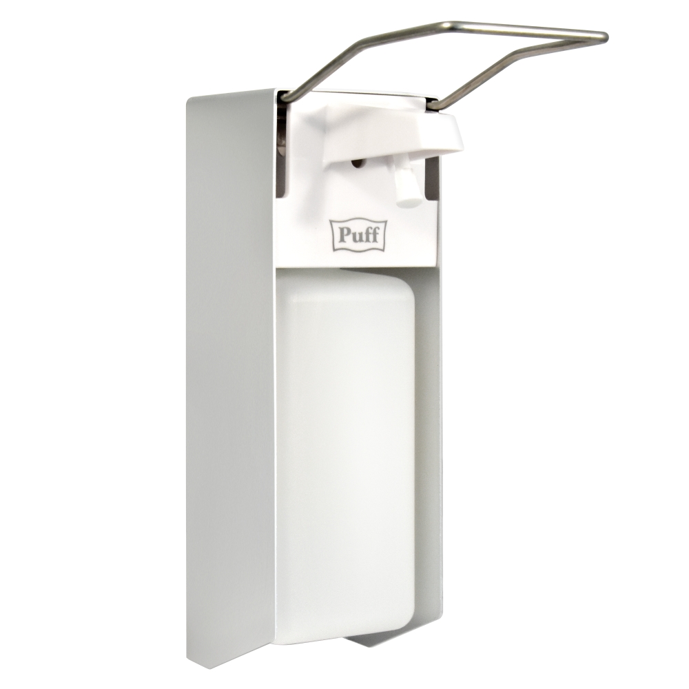 Дозатор для жидкого мыла и дез. растворов локтевой, 1000 мл, Puff-8191, 26х23х10 см