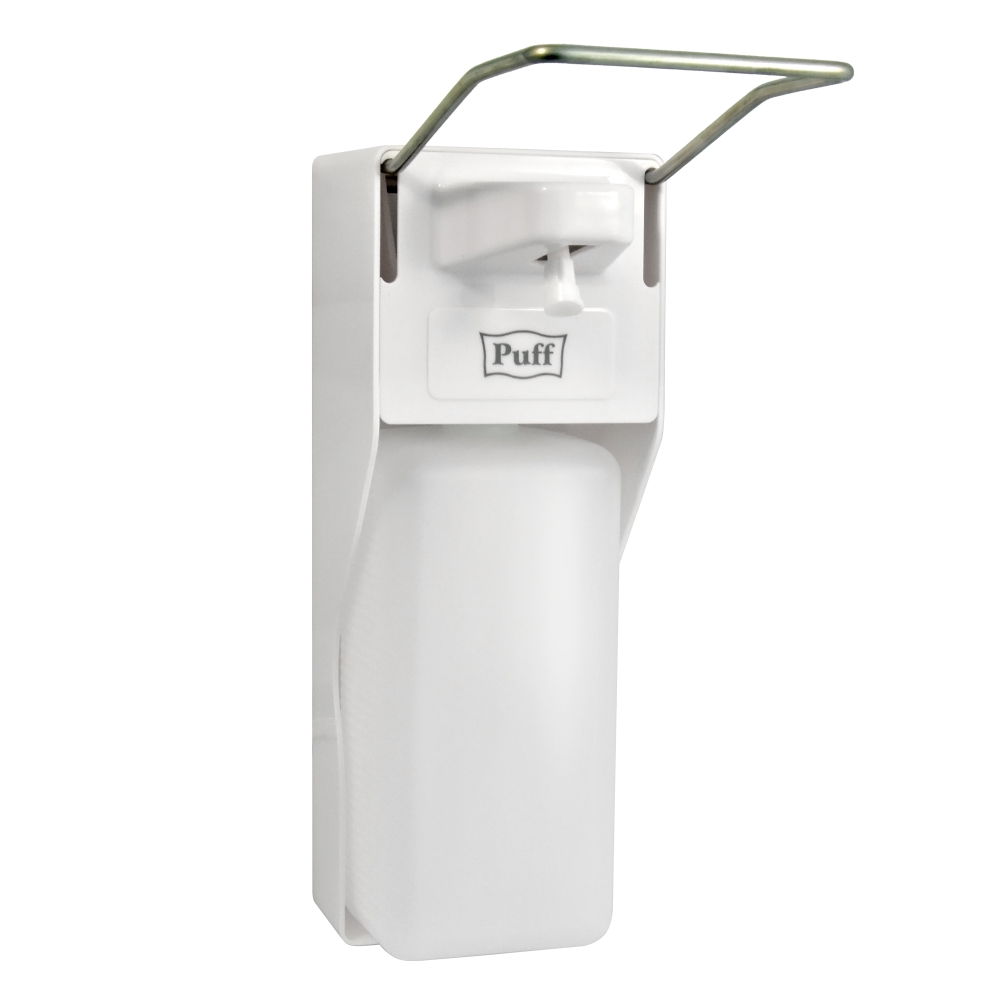 Дозатор для жидкого мыла и дез. растворов локтевой, 1000 мл, Puff-8197, пластиковый