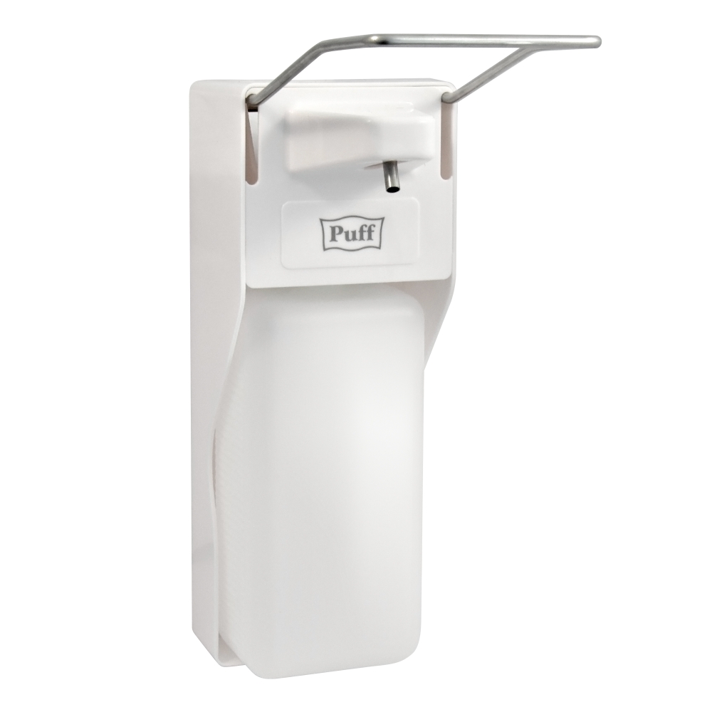 Дозатор для жидкого мыла и дез. растворов локтевой, 1000 мл, Puff-8196, пластиковый