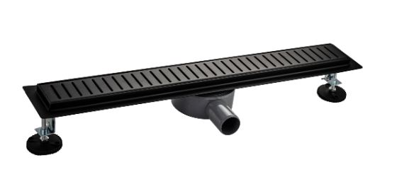 Трап Санакс 03339 600х70 линейный, горизонтальный, с зазором под плитку, черный