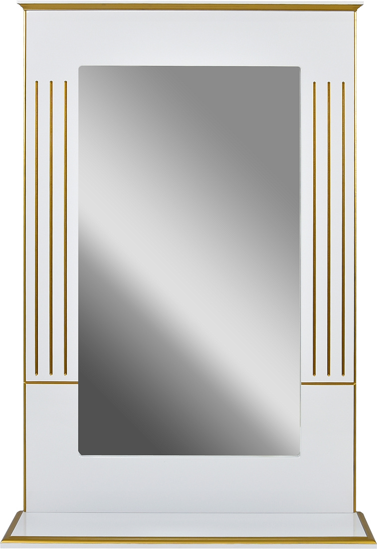 Зеркало Doratiz Аттика 65 с полкой, белое/патина золото