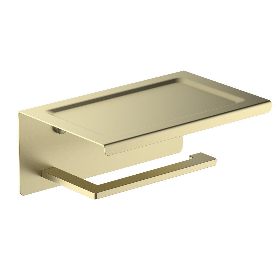 Держатель туалетной бумаги Schein Klimt 9245BG с полкой, золото матовое