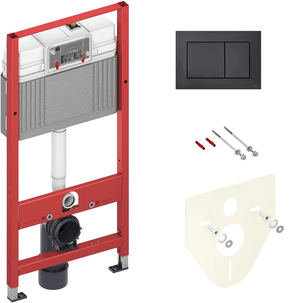 Инсталляция для унитазов Tece Now 9400414 4в1 с кнопкой смыва, черный матовый