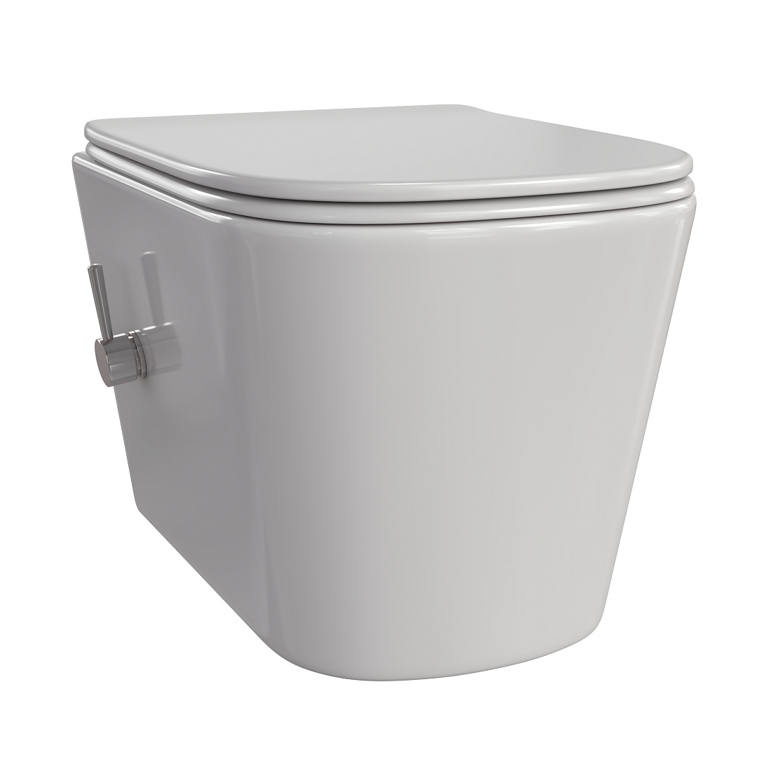 Унитаз подвесной Taliente Correto CR25200+SMcromo безободковый с сиденьем микролифт, со смесителем хром