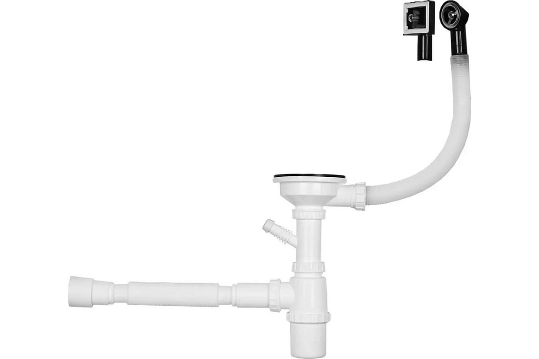 Итальянский сифон для кухонной мойки с одной чашей WISENT WGER013