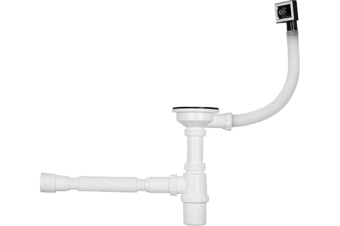 Итальянский сифон для кухонной мойки  с одной чашей WISENT WGER010