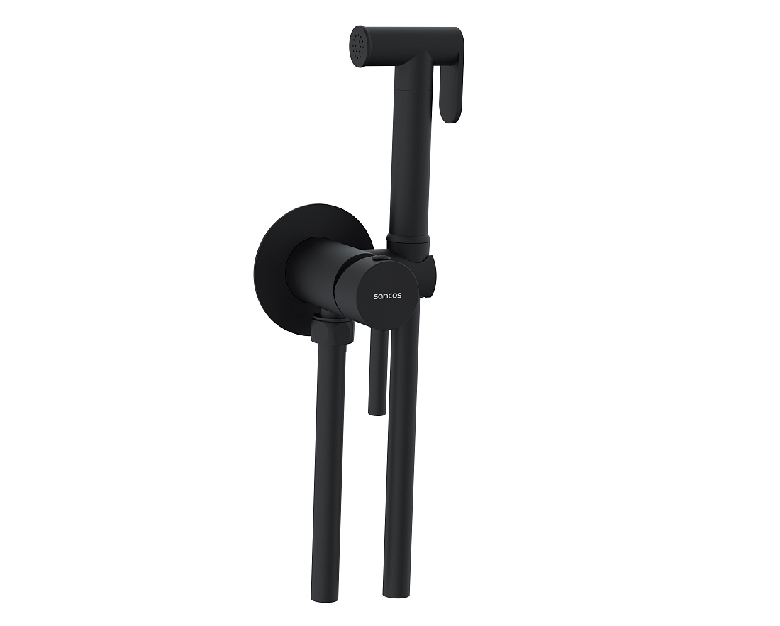 Гигиенический душ Sancos Start SC1001MB со смесителем, черный матовый