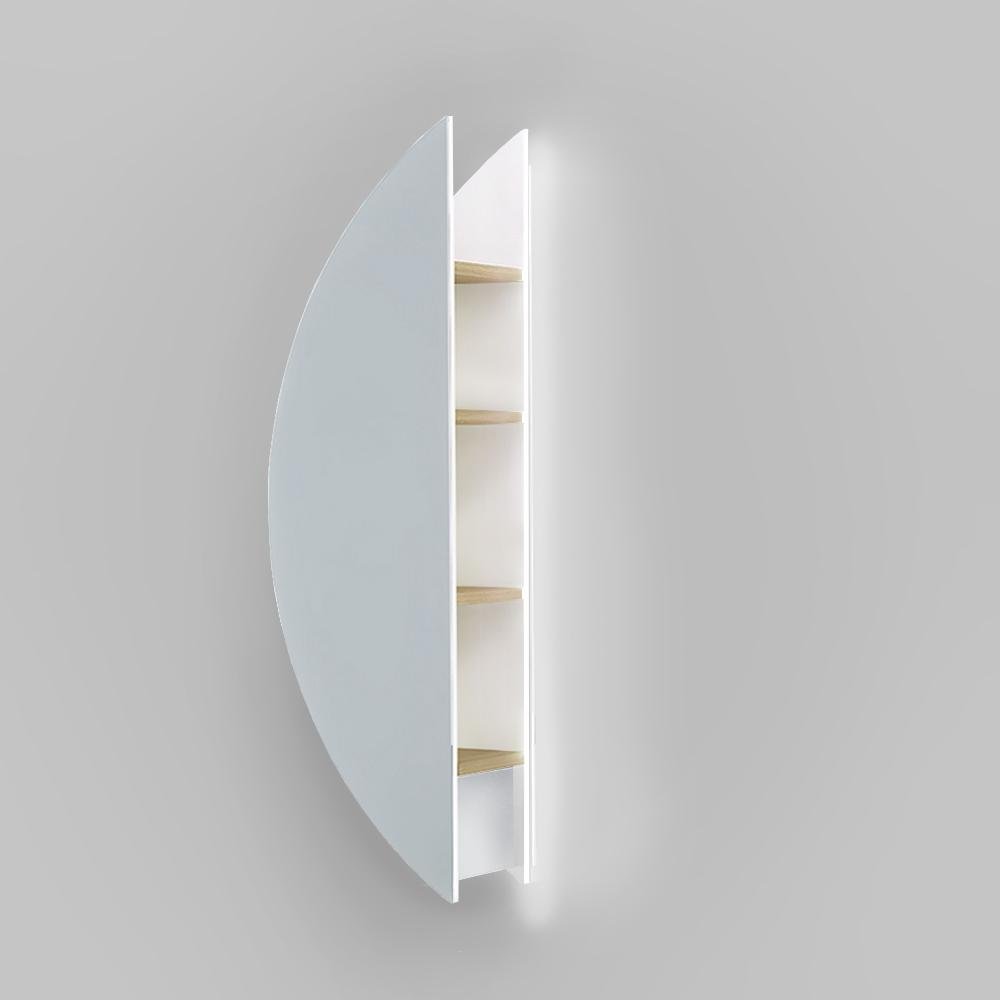 Зеркало-шкаф Jorno Solis new 34, с подсветкой и полками