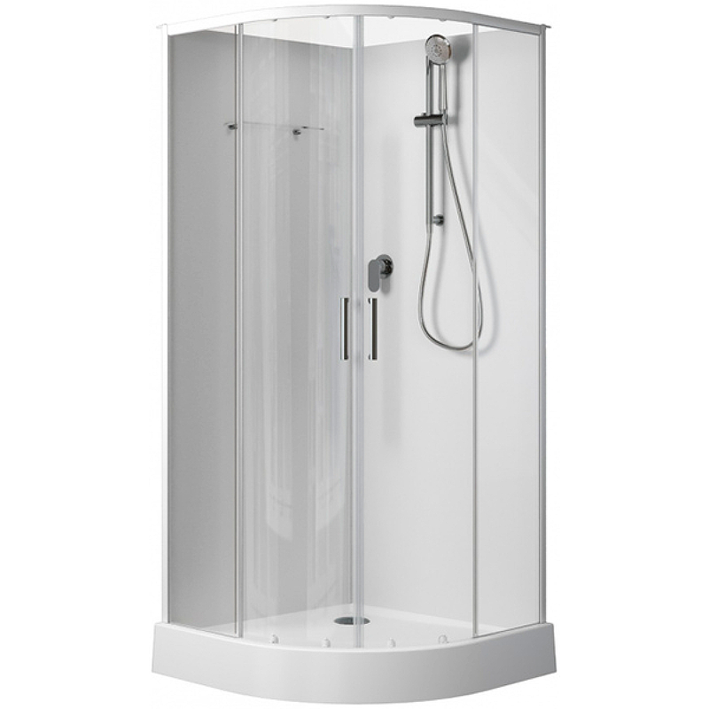 Душевая кабина Aquanet Passion Evo R White 80х80 стекло прозрачное