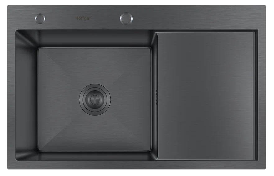 Мойка кухонная Hoffger 7850-L Black левая чаша