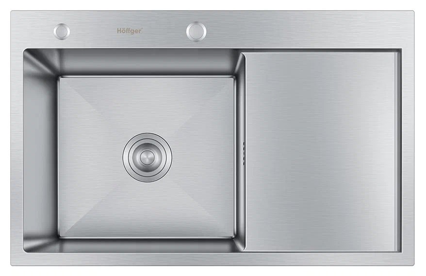 Мойка кухонная Hoffger 7850-L Satin сталь сатин, левая чаша