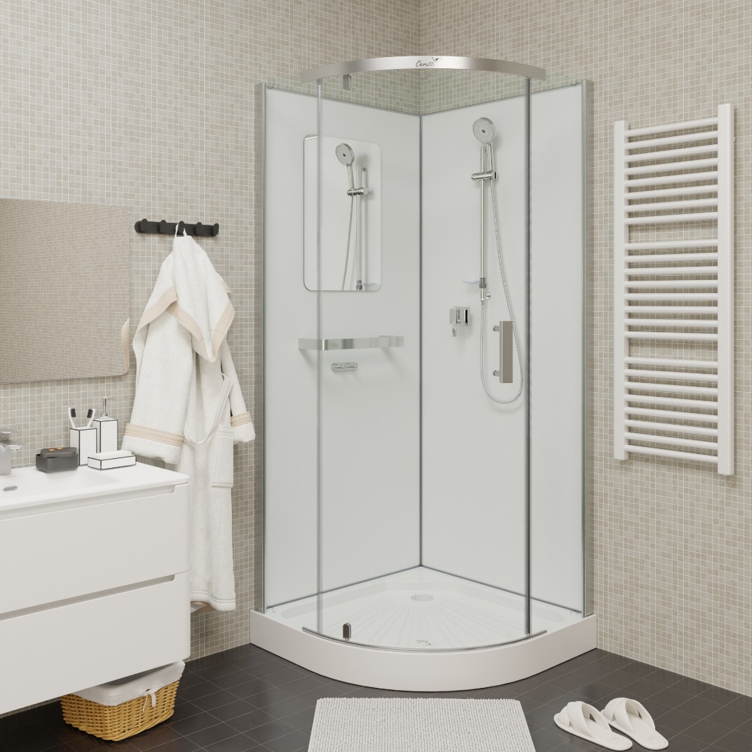 Душевая кабина Ceruttispa Korra 90T 90x90 профиль хром, стекло прозрачное