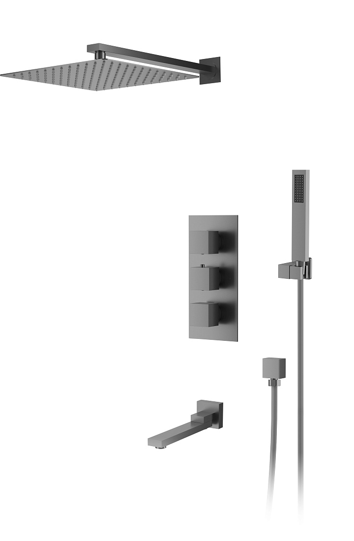 Душевая система D&K Bayern.Liszt DA2515606A04 встраиваемая термостатический с изливом серый графит