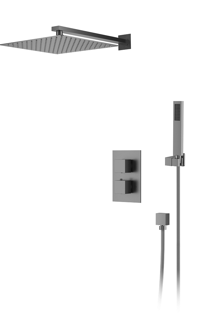 Душевая система D&K Bayern.Liszt DA2515706A04 встраиваемая термостатический с изливом серый графит