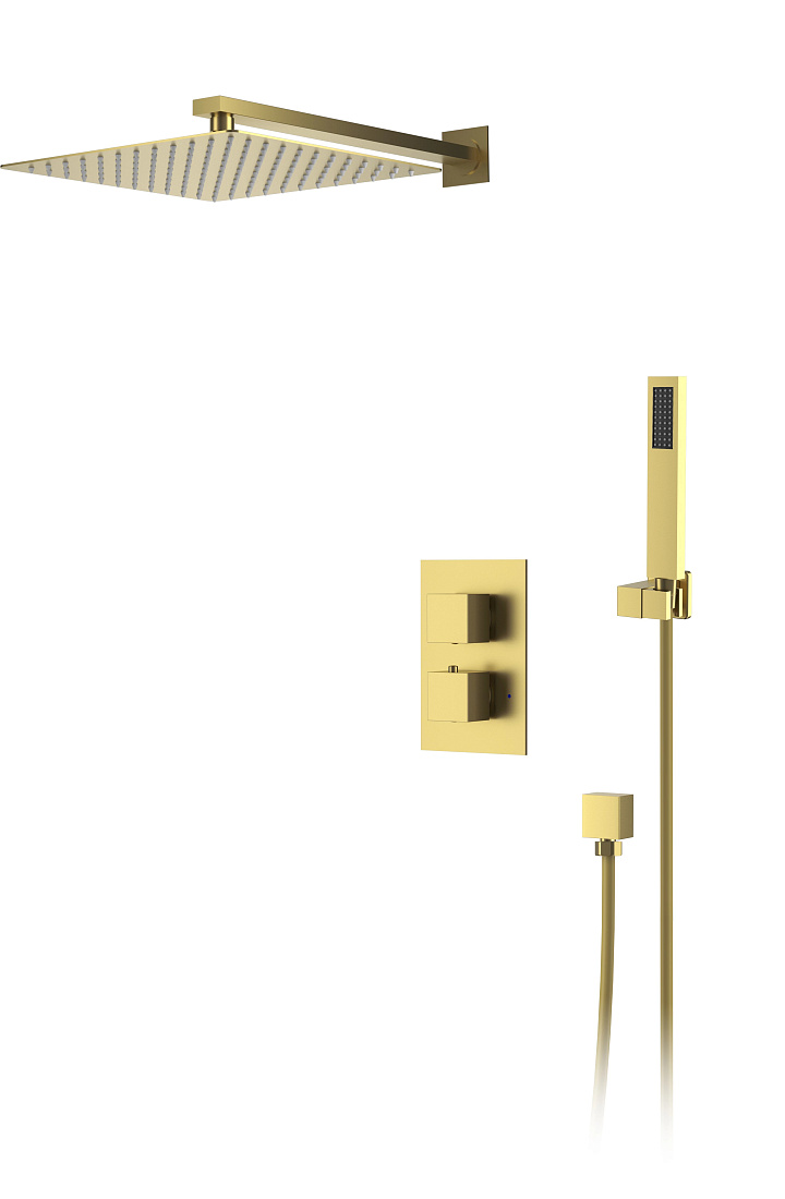 Душевая система D&K Bayern.Liszt DA2515707A04 встраиваемая термостатический с изливом матовое золото