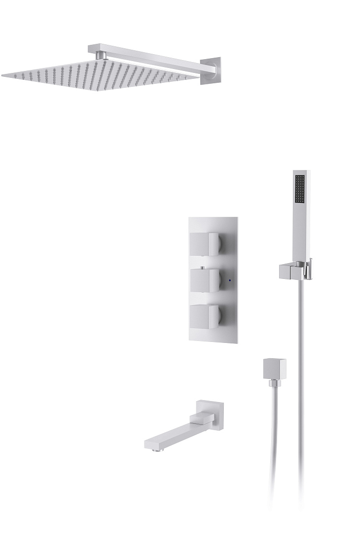 Душевая система D&K Bayern.Liszt DA2515608A04 встраиваемая термостатический с изливом матовый белый