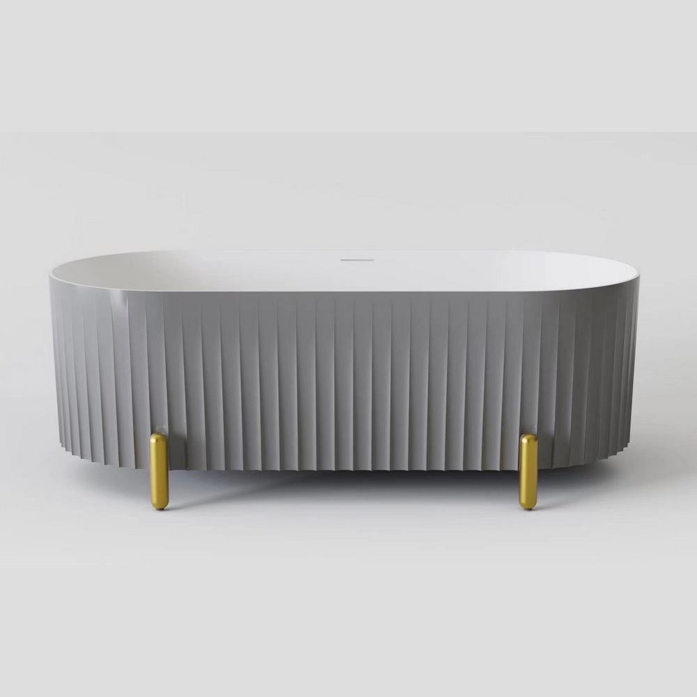 Акриловая ванна Black&White Swan SB310 Grey отдельностоящая 170х78 см, серый матовый