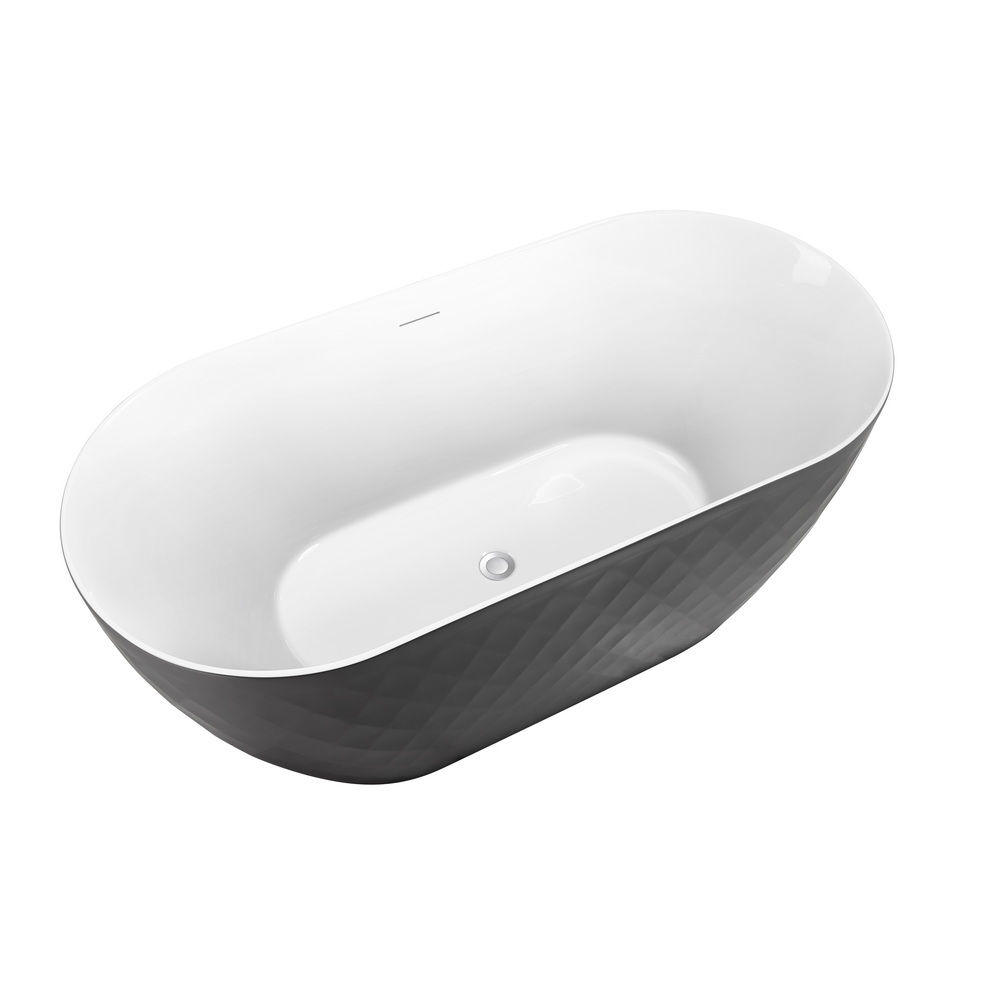 Акриловая ванна Black&White Swan SB320 Grey отдельностоящая 170х78 см, серый матовый