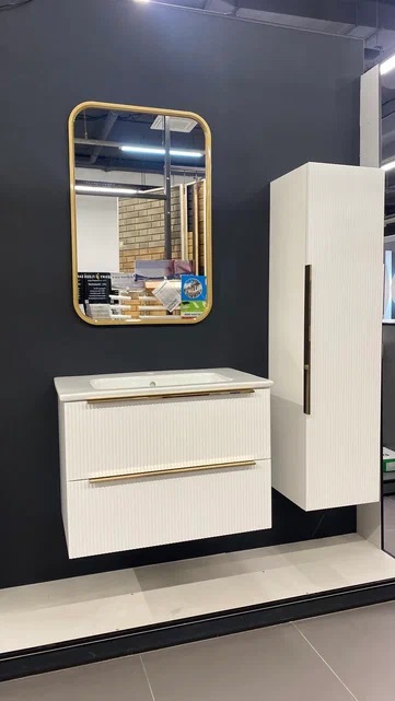 Мебель для ванной Atoll Мира 80 белый матовый (под раковину Dreja Эйфория-80)