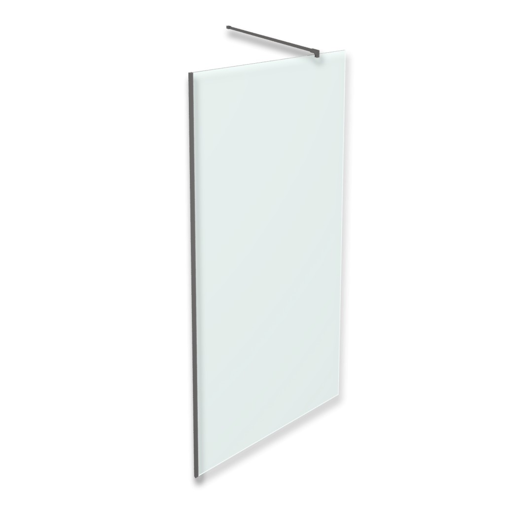 Душевая перегородка Iberica Blanca Mod.602 IB602.SB.200.90 Walk In профиль черный, стекло прозрачное