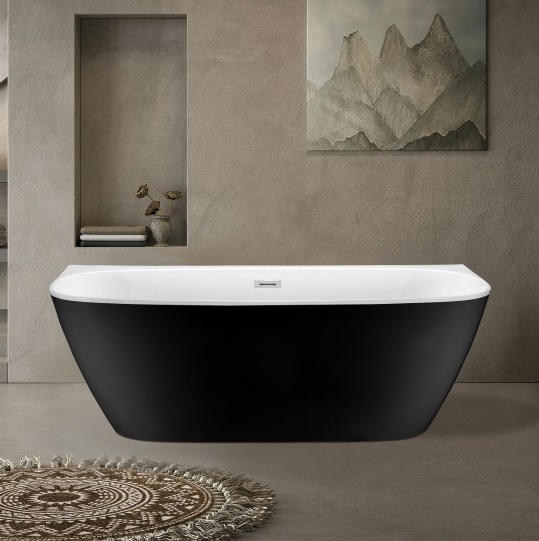 Акриловая ванна Esbano San Marino 170x80 черная/белая