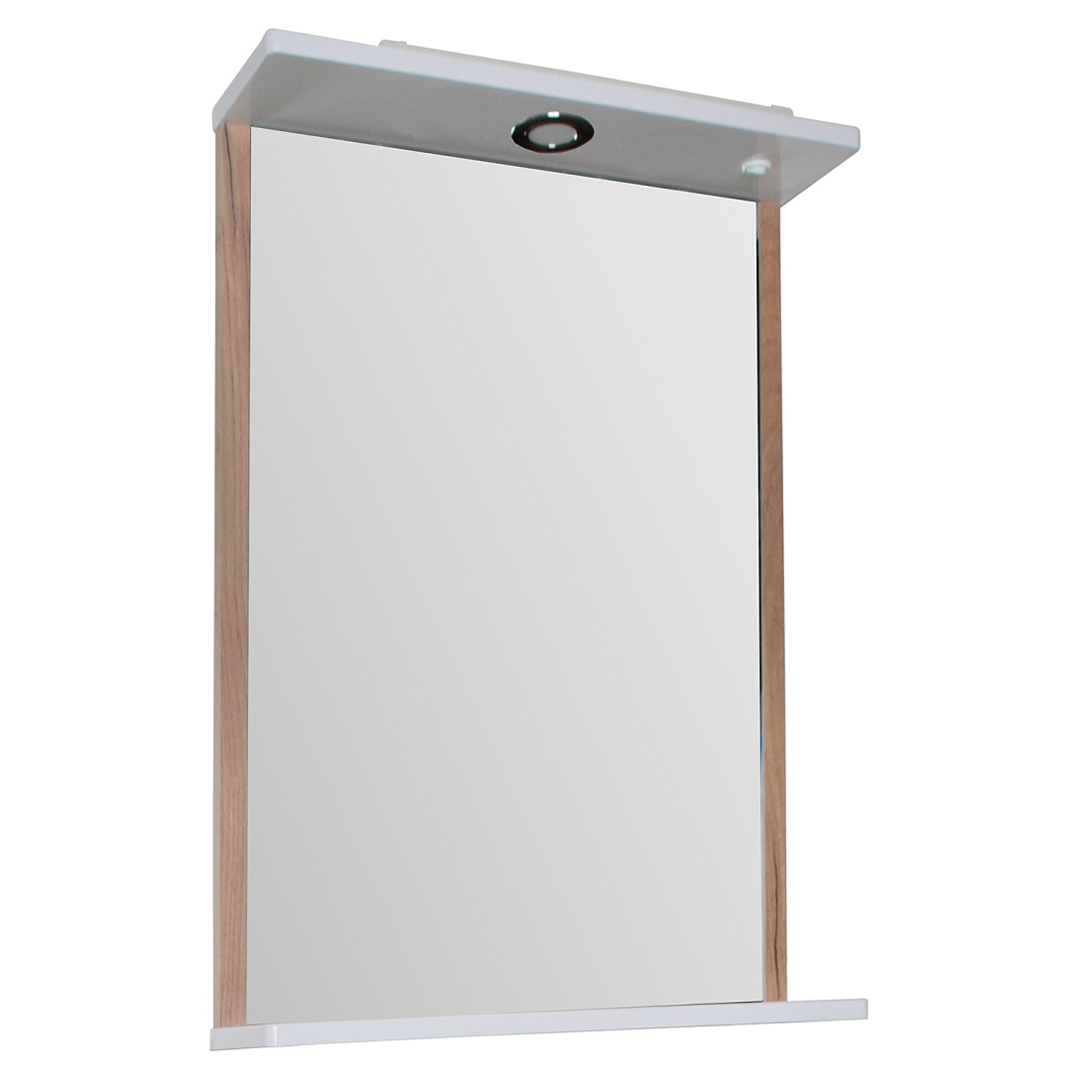 Зеркало ASB-Mebel Альпина 50 с подсветкой, белое/дуб золотой