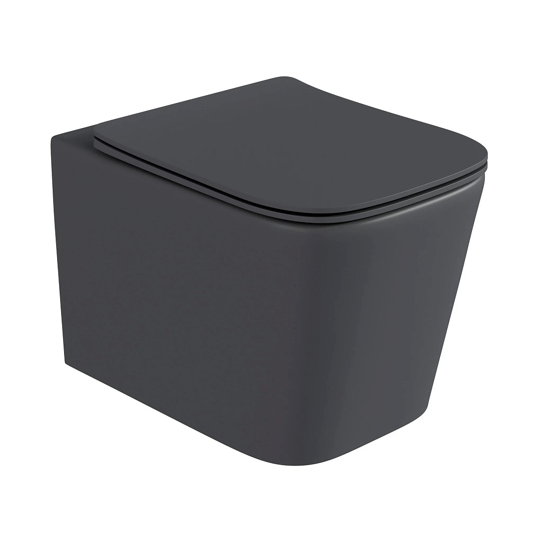 Унитаз подвесной Hansman Keramik Kvadro УНИ0018 Dark Grey, сиденье с микролифтом