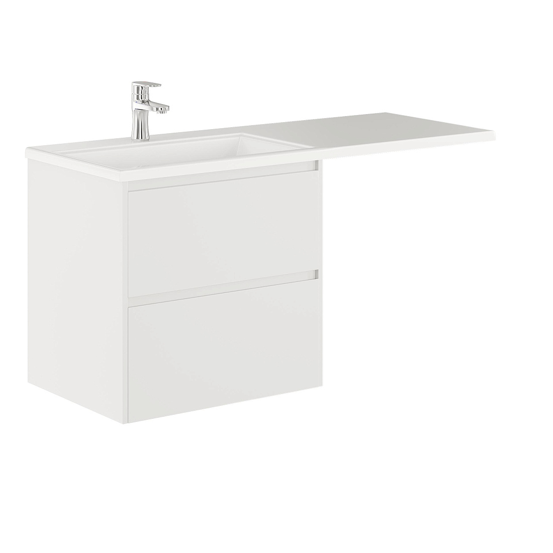 Тумба с раковиной Creto Cafor 130 L подвесная, белый