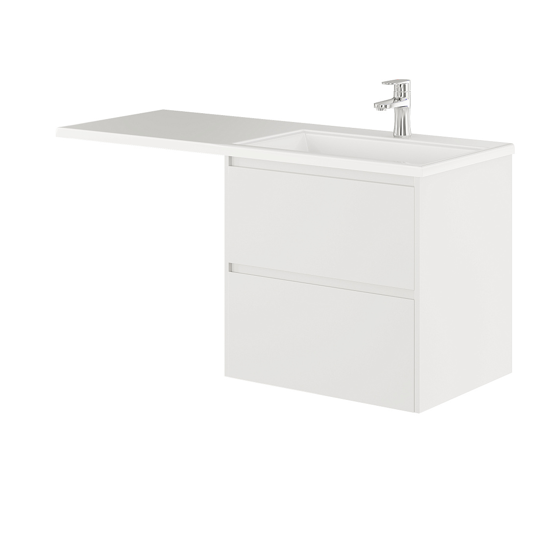 Тумба с раковиной Creto Cafor 130 R подвесная, белый