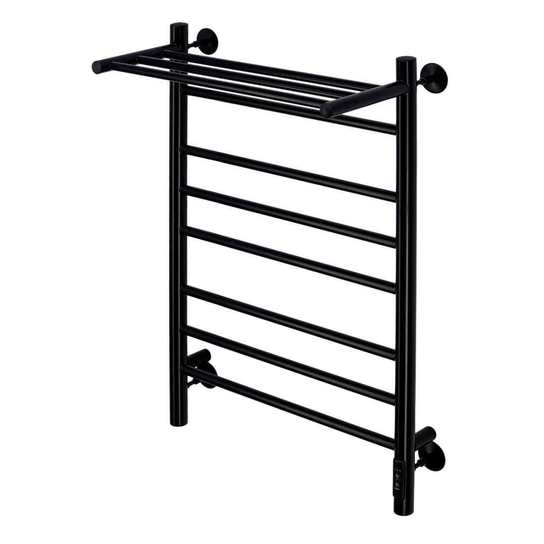 Водяной полотенцесушитель Comfysan Luce W-8 80х40 см, черный матовый, с полкой