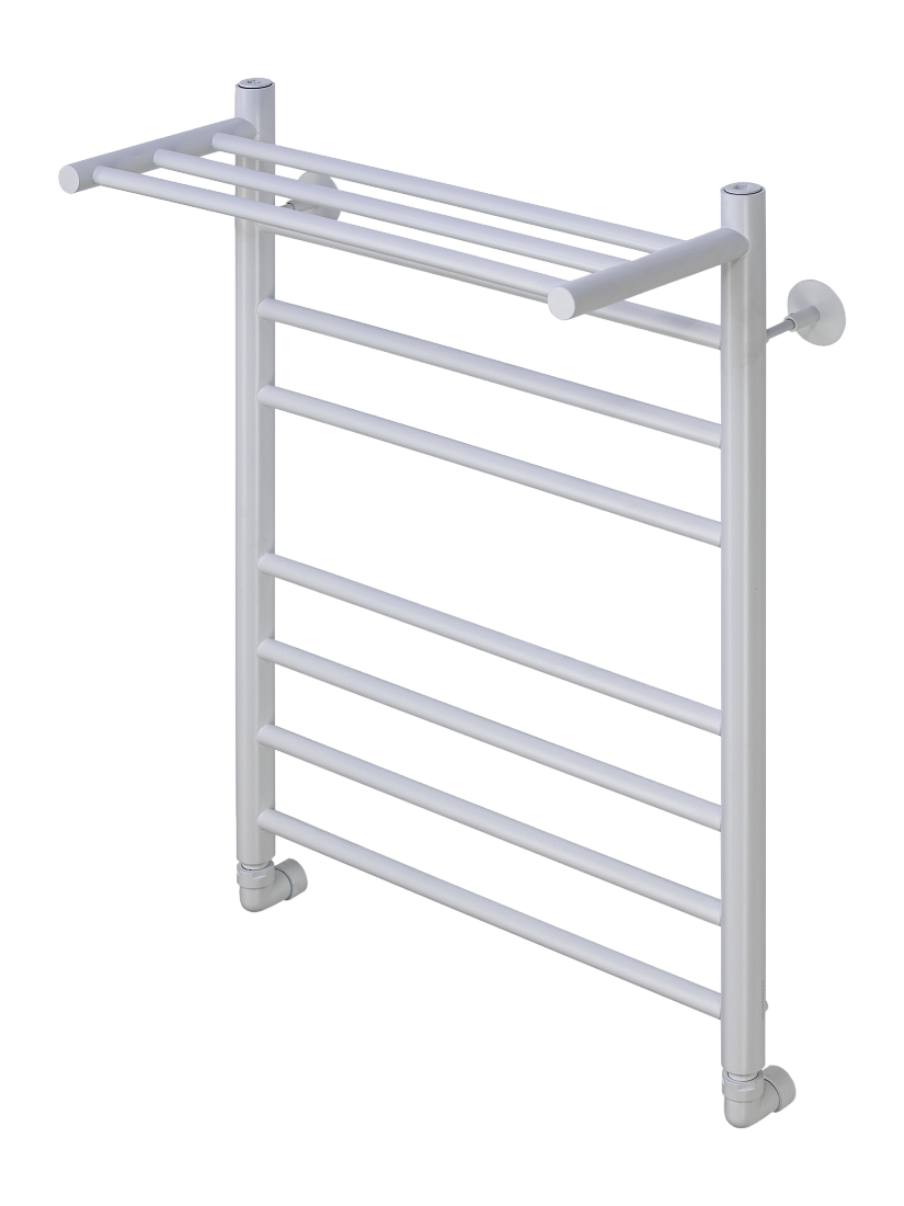Водяной полотенцесушитель Comfysan Luce W-8 80х50 см, белый матовый, с полкой