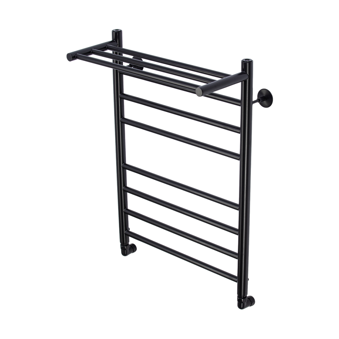 Водяной полотенцесушитель Comfysan Luce W-8 80х50 см, черный матовый, с полкой