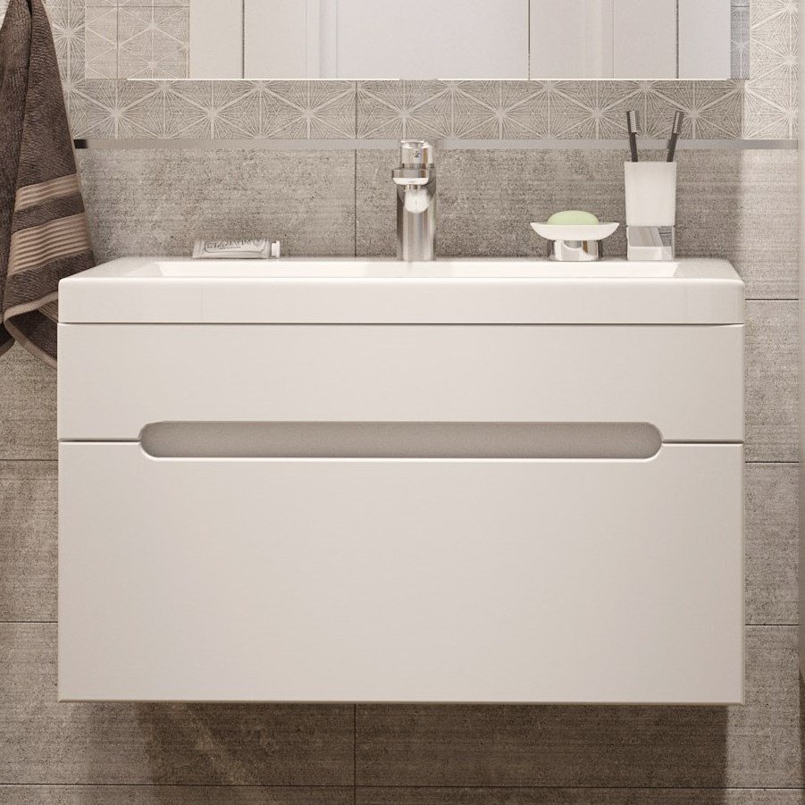 Тумба с раковиной DIWO Коломна 80 подвесная, белая