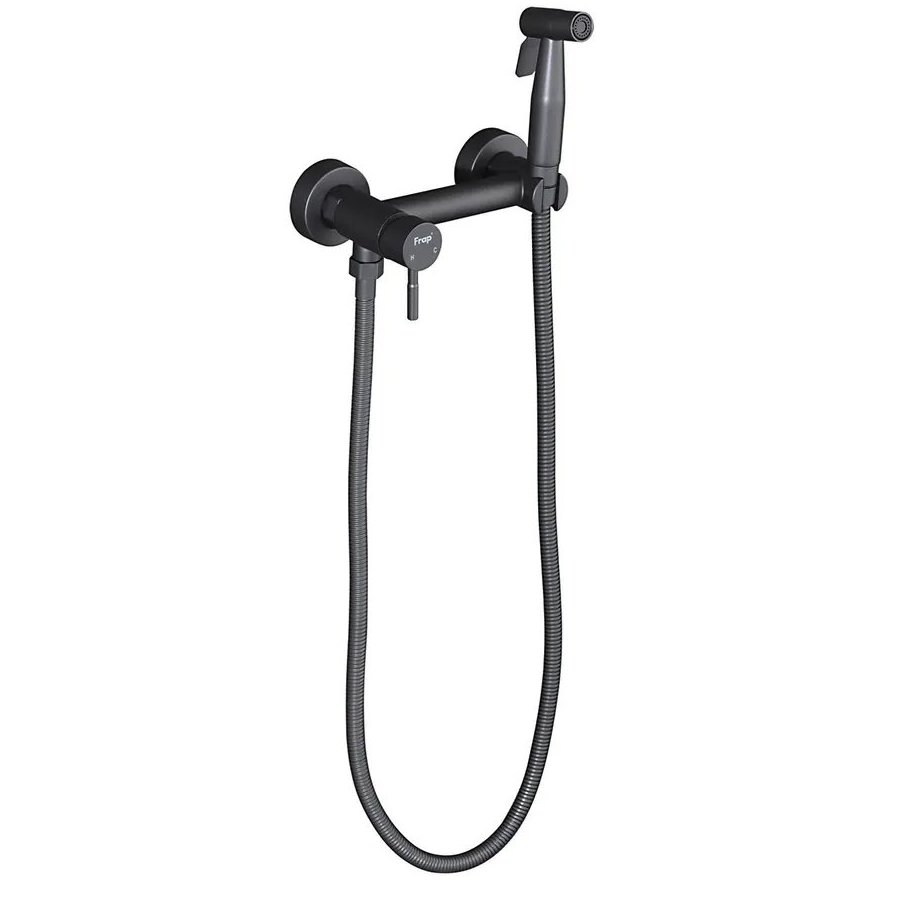 Гигиенический душ Frap F7503-9 со смесителем, оружейная сталь