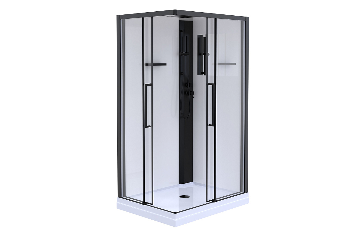 Душевая кабина Esbano Muse ESM-129CKR 120х90 L стекло прозрачное, профиль черный