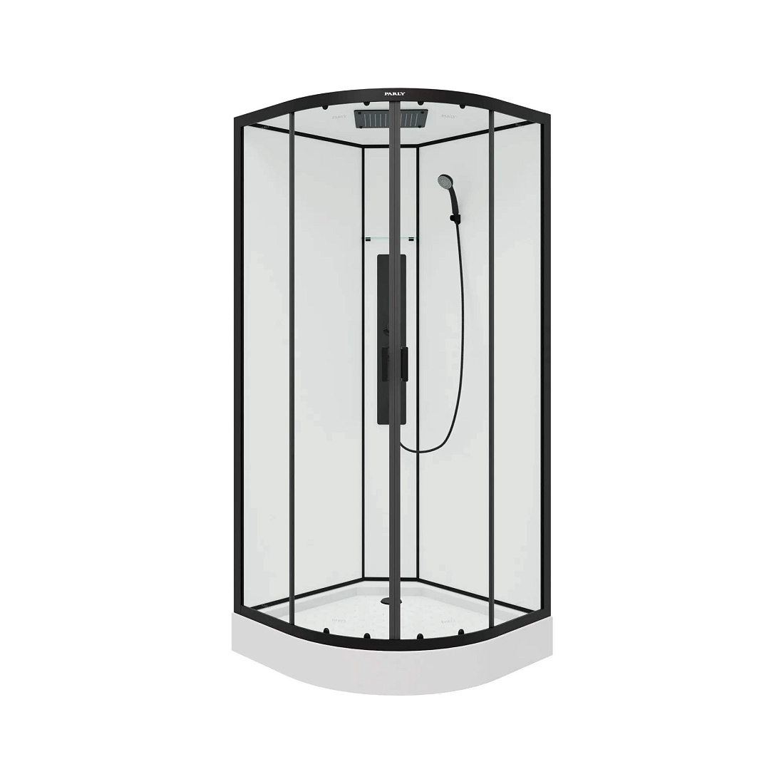 Душевая кабина Parly AMI 90х90 профиль черный, стекло прозрачное