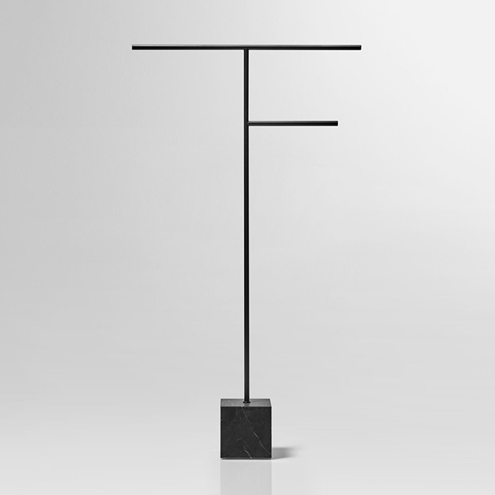 Полотенцедержатель Antonio Lupi Bivio напольный, Nero goffrato