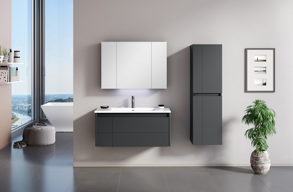 Мебель для ванной Orka Likya 80 подвесная, антрацит матовый