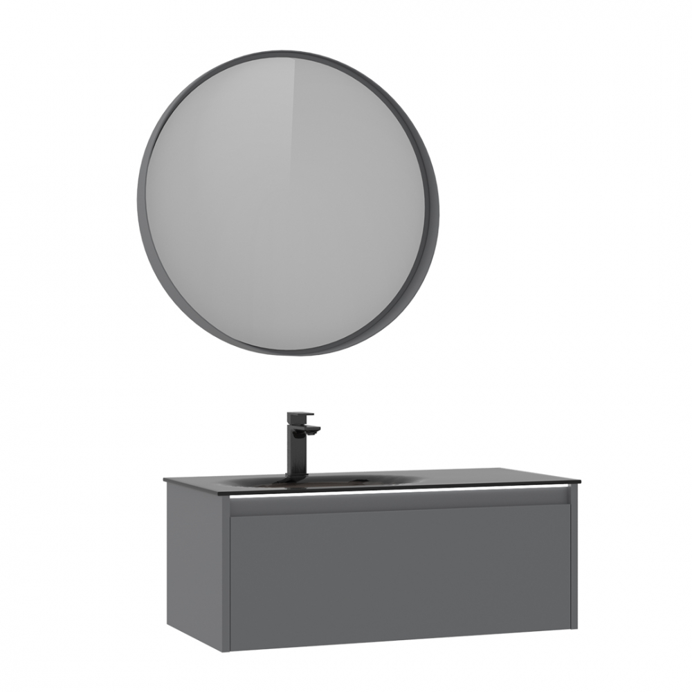 Мебель для ванной Orka Lisbon 90 подвесная, серый матовый