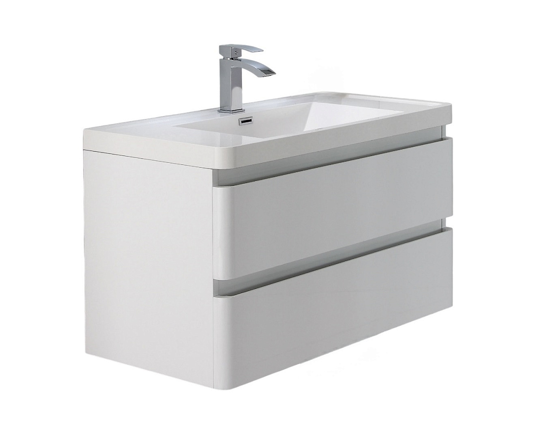 Тумба с раковиной PARLY Spa Gucci 100 подвесная, белый глянцевый