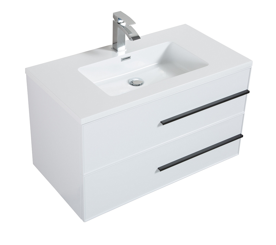 Тумба с раковиной PARLY Spa Bella 90 подвесная, белый глянцевый