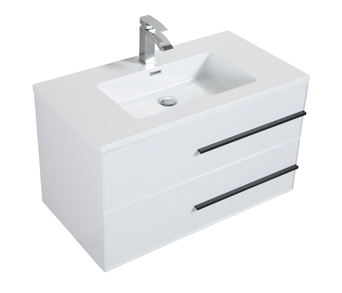 Тумба с раковиной PARLY Spa Bella 100 подвесная, белый глянцевый