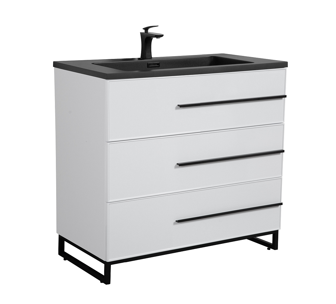 Тумба с раковиной PARLY Spa Bella-T75 напольная, белый глянцевый