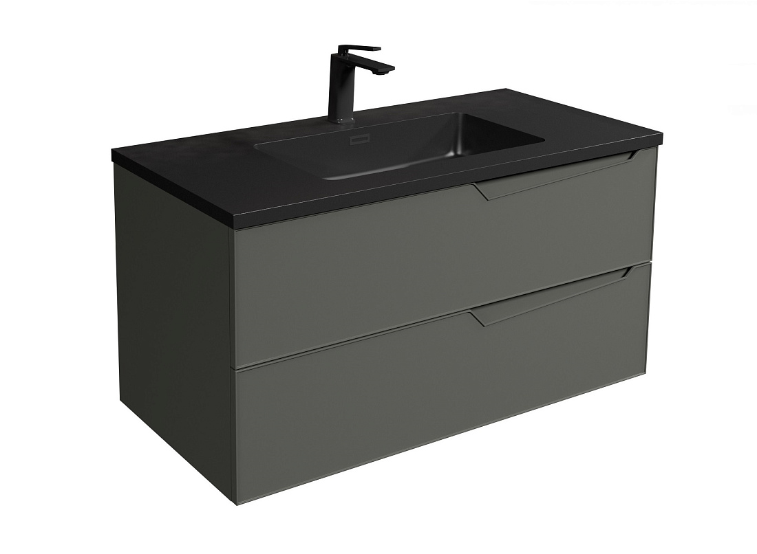 Тумба с раковиной PARLY Spa Rhea 60 подвесная, темно-серый